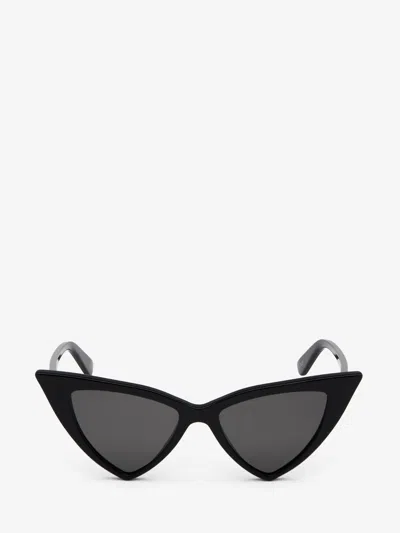 Alexander Mcqueen Spike Sunglasses In Black/smoke