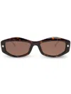 Alexander Mcqueen Eyewear Rectangle Frame Sunglasses In Braun