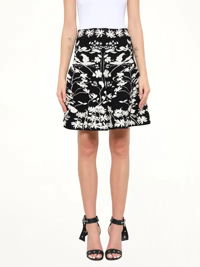 Alexander Mcqueen Spine Jacquard Mini Skirt In Black
