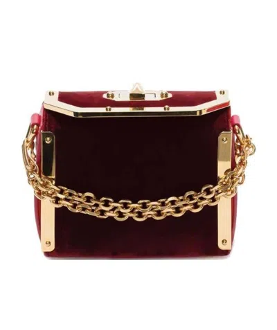 Alexander Mcqueen Splice Flip Chain Shoulder Bag In Red
