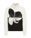 Alexander Mcqueen Graphic Orchid Roll Neck In Black