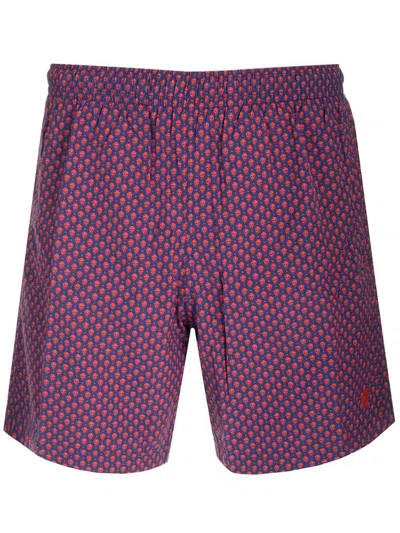 Alexander Mcqueen Skull Polka Dot-print Swim Shorts In Multi