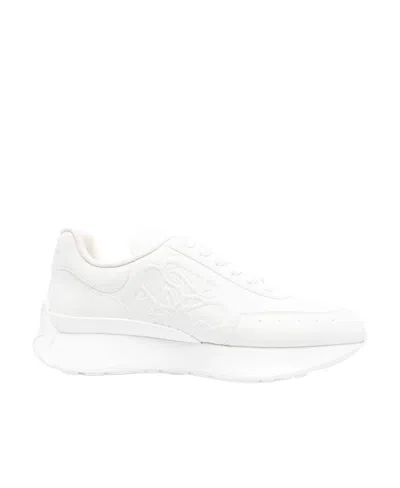 Alexander Mcqueen White Leather Sprint Runner Sneakers