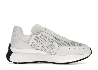 Pre-owned Alexander Mcqueen Sprint Runner Glitter (women's) Sneakers In White/silver