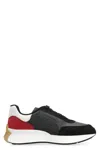Alexander Mcqueen Sprint Runner Logo-embossed Leather Low-top Trainers In Black