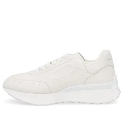 Alexander Mcqueen Sprint Runner Leather Sneakers 'beige White'
