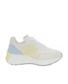 Alexander Mcqueen Calf Leather Sneakers With Floral Accents In White