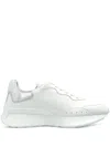 Alexander Mcqueen Sprint Runner Metallic-panel Leather Sneakers In White