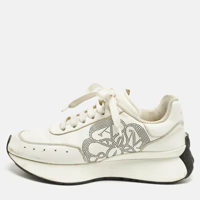 Pre-owned Alexander Mcqueen Sprint Runner Size 39 White Leather Lace Up Sneakers