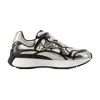Alexander Mcqueen Sprint Runner Leather-trimmed Sneakers In Nude