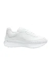 Alexander Mcqueen Sprint Runner Metallic-panel Leather Sneakers In White