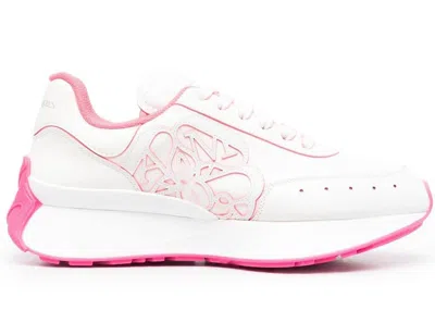 Pre-owned Alexander Mcqueen Sprint Runner White (women's) Sneakers In Cloud White/fuchsia Pink
