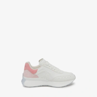 Alexander Mcqueen Sprint Runner In White/coral/ Powder Pink