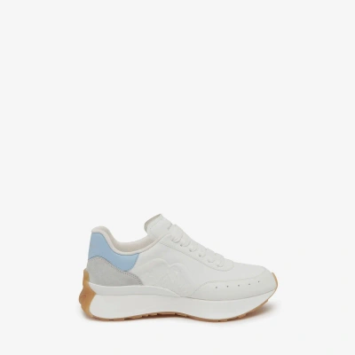 Alexander Mcqueen Sprint Runner In White/powder Blue/cement