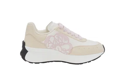 Pre-owned Alexander Mcqueen Sprint Runner (women's) Sneakers In Beige/light Pink/white