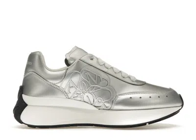 Pre-owned Alexander Mcqueen Sprint Runner (women's) Sneakers In Silver/black/white