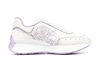 Pre-owned Alexander Mcqueen Sprint Runner (women's) Sneakers In White/lilac