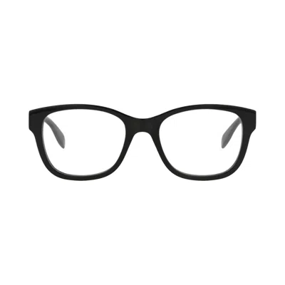 Pre-owned Alexander Mcqueen Square-frame Acetate Optical Frames 'black Transparent' | Men's Size Onesize