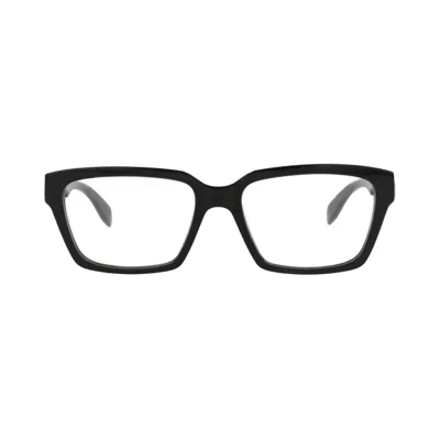 Pre-owned Alexander Mcqueen Square-frame Acetate Optical Frames 'black Transparent' | Men's Size Onesize