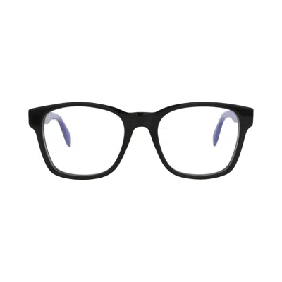 Pre-owned Alexander Mcqueen Square-frame Acetate Optical Frames 'black Transparent' | Men's Size Onesize