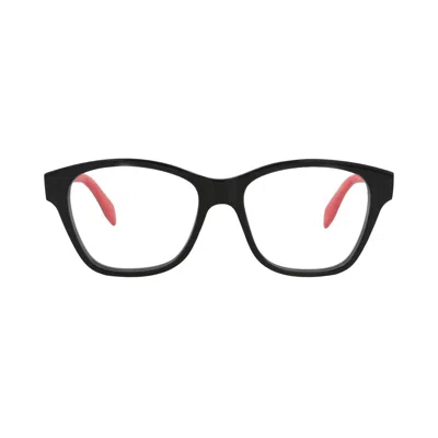 Pre-owned Alexander Mcqueen Square-frame Acetate Optical Frames 'black Transparent' | Women's Size Onesize