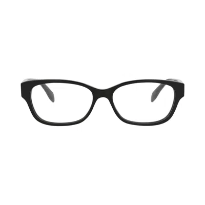 Pre-owned Alexander Mcqueen Square-frame Acetate Optical Frames 'black Transparent' | Women's Size Onesize