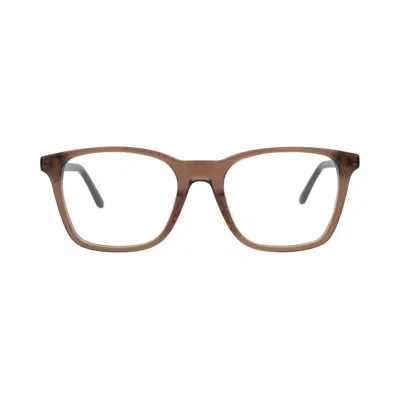 Pre-owned Alexander Mcqueen Square-frame Acetate Optical Frames 'brown Silver Transparent' | Men's Size Onesiz