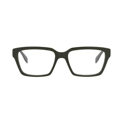 Pre-owned Alexander Mcqueen Square-frame Acetate Optical Frames 'green Transparent' | Men's Size Onesize