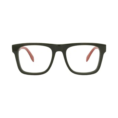 Pre-owned Alexander Mcqueen Square-frame Acetate Optical Frames 'green Transparent' | Men's Size Onesize