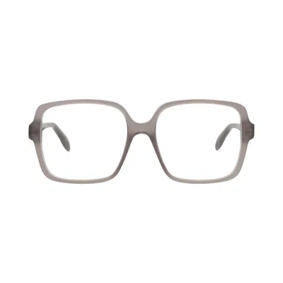 Pre-owned Alexander Mcqueen Square-frame Acetate Optical Frames 'grey/transparent' | Women's Size Onesize In Gray
