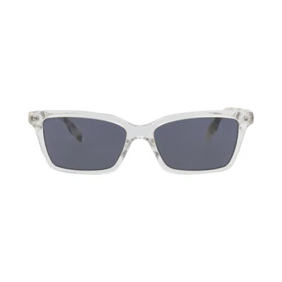 Pre-owned Alexander Mcqueen Square Frame Acetate Sunglasses 'crystal/white/grey' | Women's Size Onesize