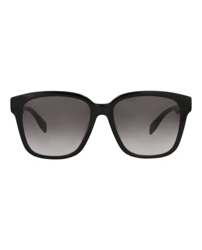 Alexander Mcqueen Square-frame Acetate Sunglasses In Gray