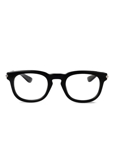 Alexander Mcqueen Black-black-transparent Recycled Acetate Glasses
