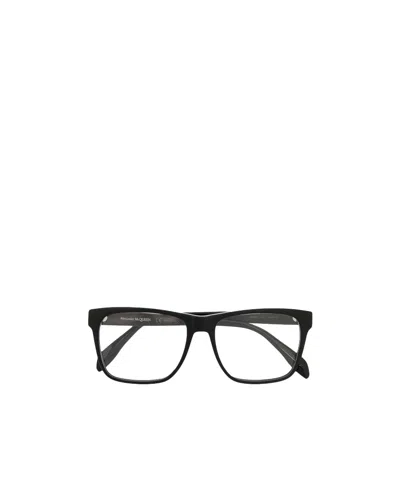 Alexander Mcqueen Square Frame Glasses In Black