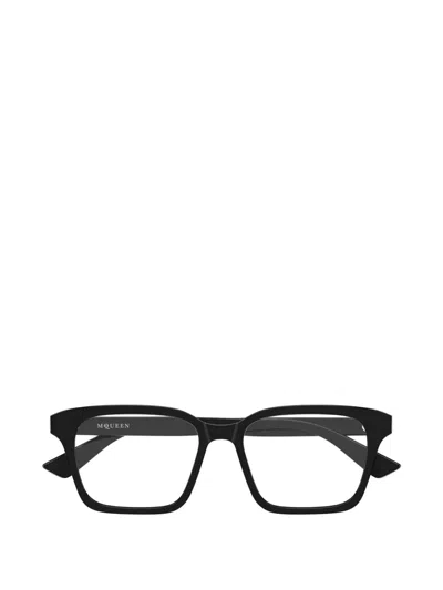 Alexander Mcqueen Square Frame Glasses In Black
