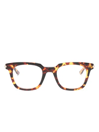 Alexander Mcqueen Square-frame Glasses In Brown