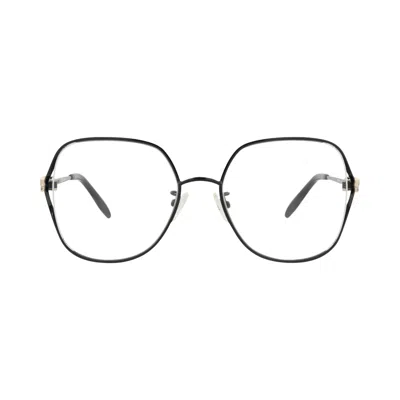 Pre-owned Alexander Mcqueen Square-frame Metal Optical Frames 'black Transparent' | Women's Size Onesize