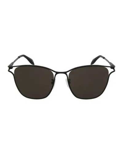 Alexander Mcqueen Square-frame Metal Sunglasses With Adjustable Nose Pads