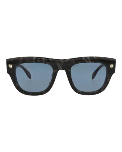 Alexander Mcqueen Square-frame Recycled Acetate Sunglasses In Black