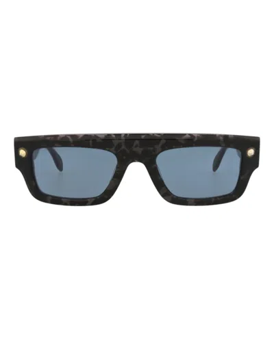 Alexander Mcqueen Square-frame Recycled Acetate Sunglasses In Blue