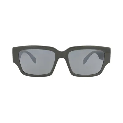 Pre-owned Alexander Mcqueen Square-frame Recycled Acetate Sunglasses 'grey Silver' | Multi-color | Men's Size