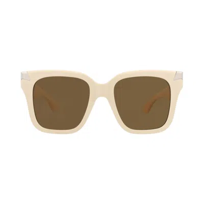 Pre-owned Alexander Mcqueen Square-frame Recycled Acetate Sunglasses 'ivory Brown' | Multi-color | Women's Siz