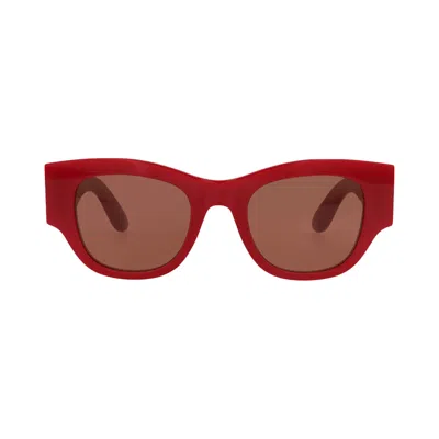 Pre-owned Alexander Mcqueen Square-frame Recycled Acetate Sunglasses 'red Brown' | Multi-color | Women's Size