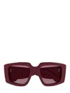 Alexander Mcqueen The Grip Square-frame Sunglasses In 003 Burgundy Burgundy Red