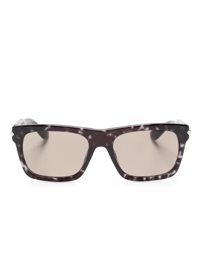 Alexander Mcqueen Square-frame Sunglasses In Black
