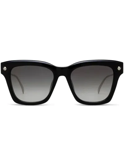 Alexander Mcqueen Alexander Mc Queen Cat Eye Sunglasses Am0483 S 001 In Black-silver-grey
