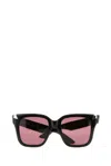 Alexander Mcqueen Square Frame Sunglasses In Blackblackviolet