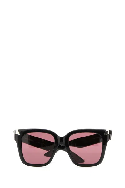 Alexander Mcqueen Square Frame Sunglasses In Blackblackviolet