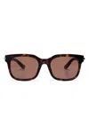Alexander Mcqueen City T-bar Rectangular Sunglasses In Brown