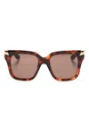 Alexander Mcqueen Square-frame Sunglasses In Brown